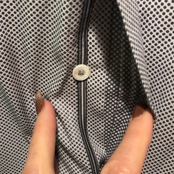 Bugatchi shaped fit fit two tone polka dot grey charcoal shirt cotton 3XL - Picture 3 of 11